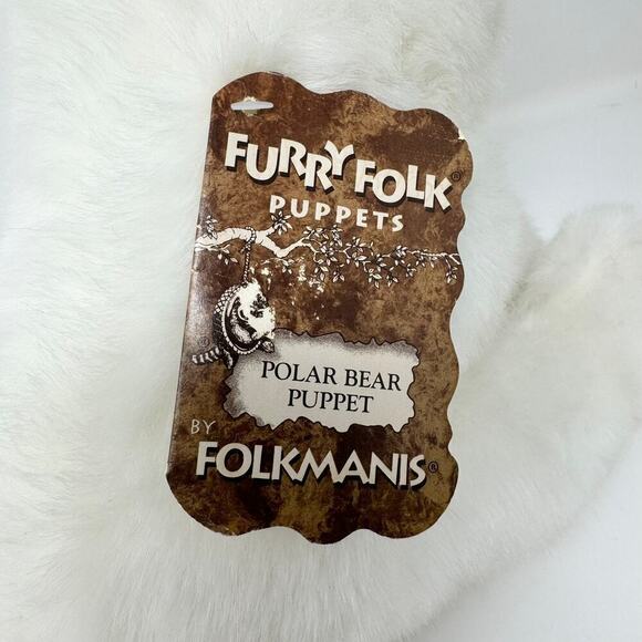 Folkmanis Furry Folk Puppets Polar Bear Realistic Lifelike Plush Stuffed Animal - Picture 5 of 12